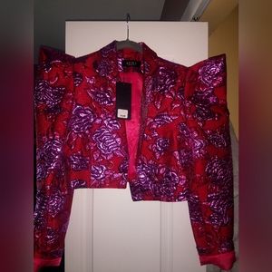 Gorgeous edgy pink and purple cropped blazer